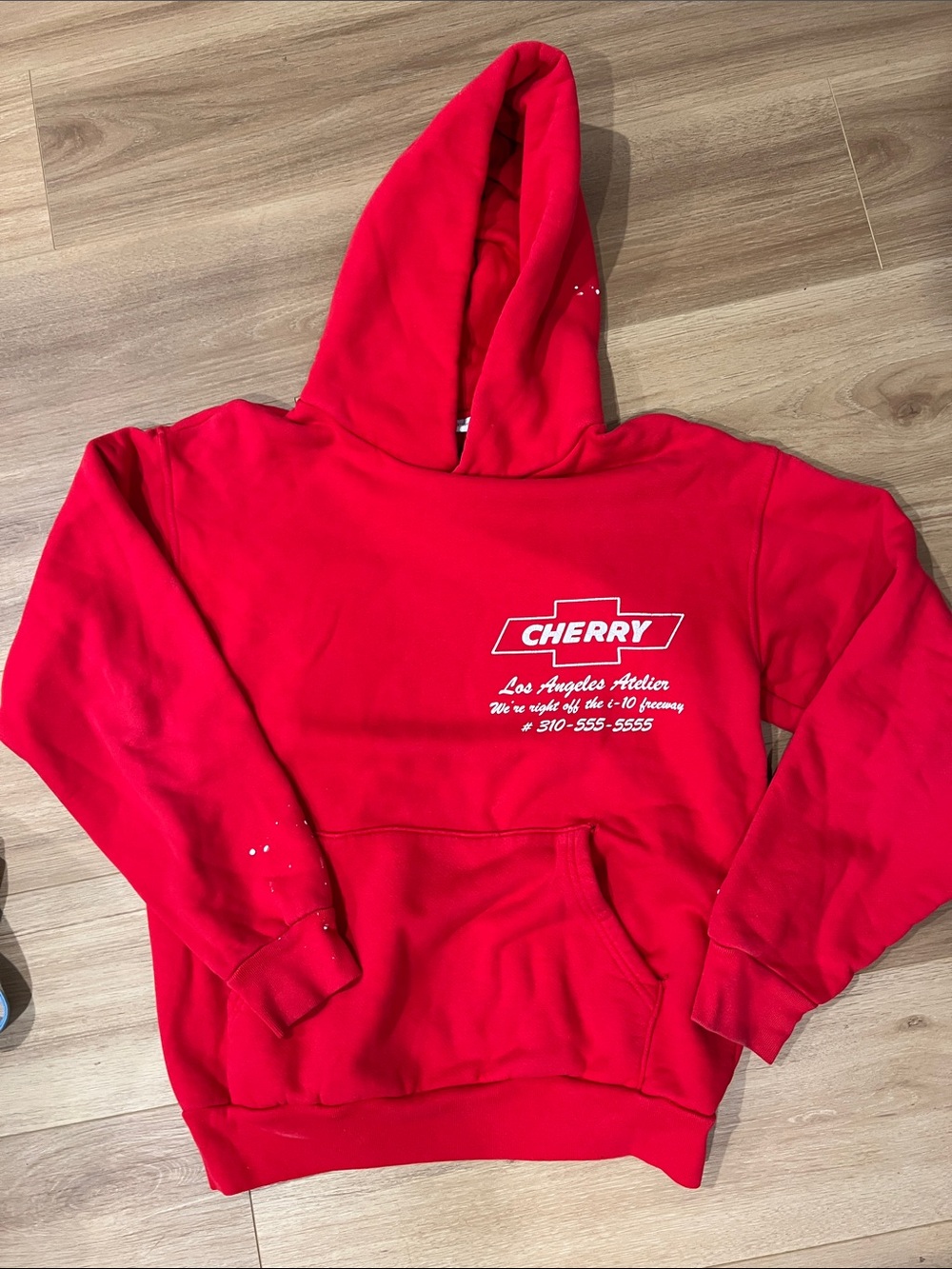 Cherry Los Angeles Rare Red Graphic Hoodie Sweatshirt.